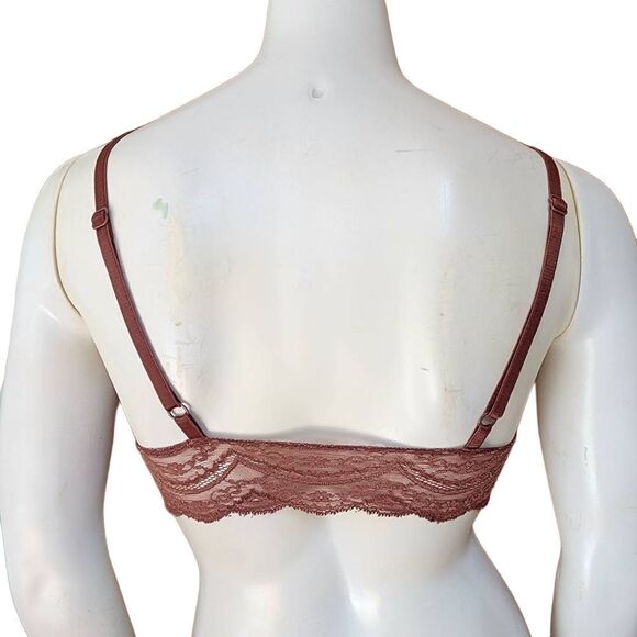 Express One Eleven Maroon Lace Bralette (XS) - Picture 4 of 5